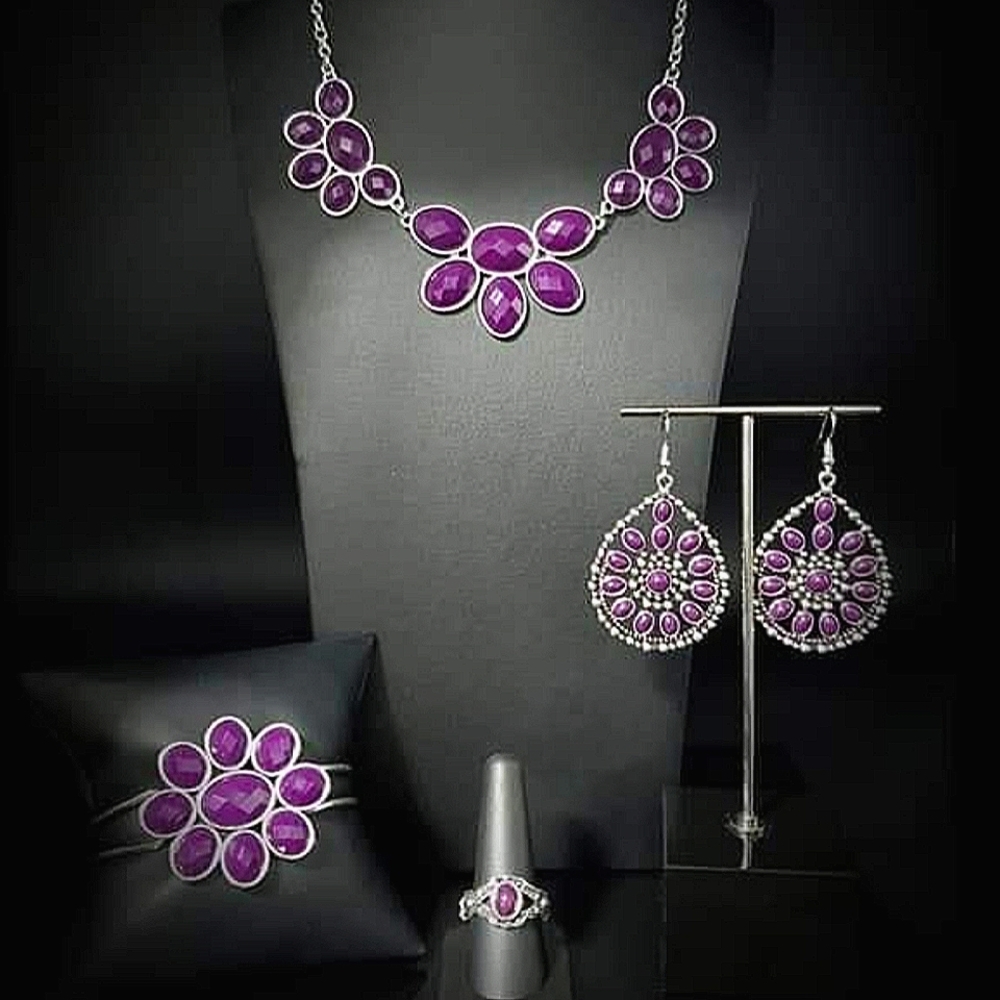 5 Piece Jewelry Set, Beautiful Purple/Plum Color